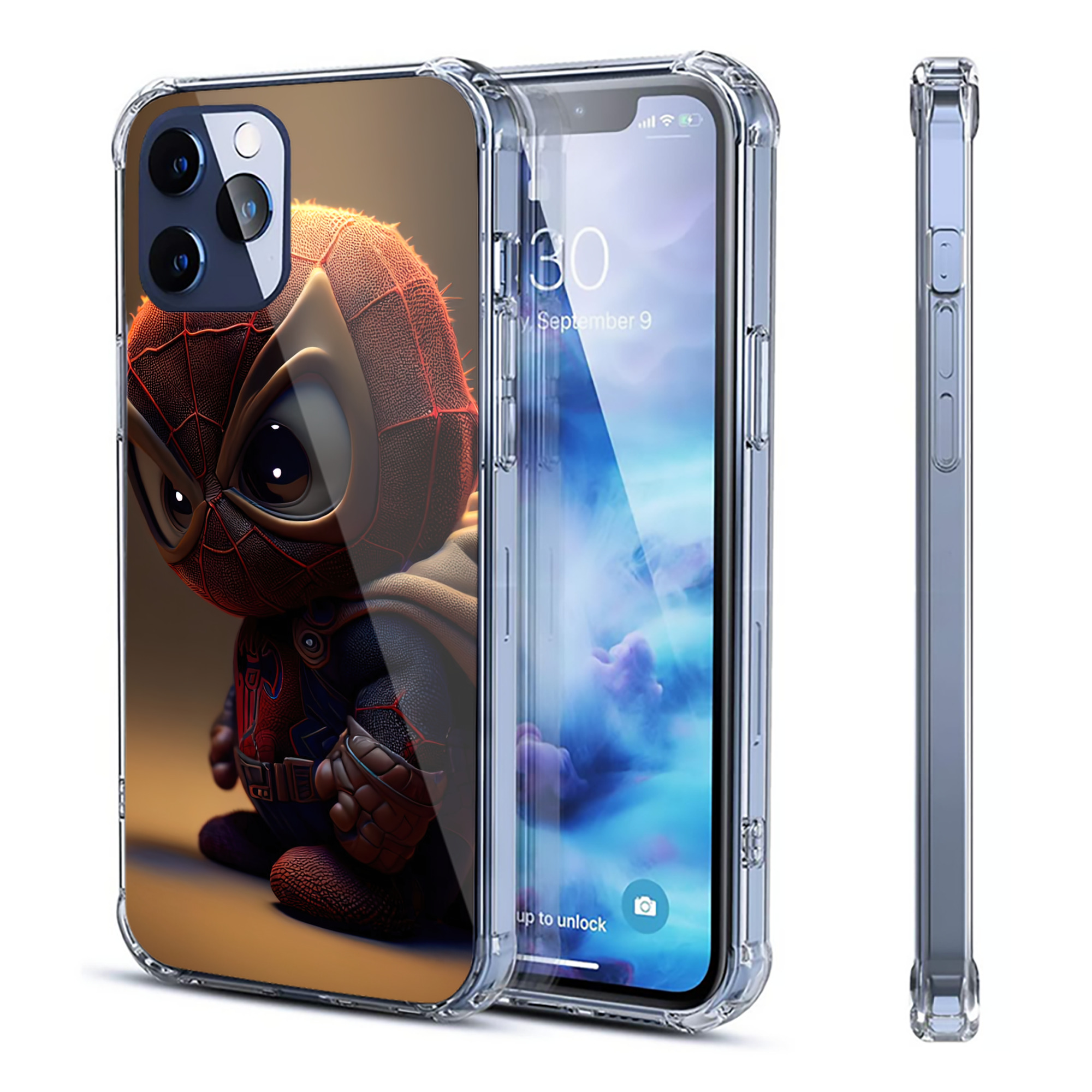 （画像用） Spider Man スパイダーマン 【iPhone 12シリーズ対応】透明スマホケース（クリアソフトケース）